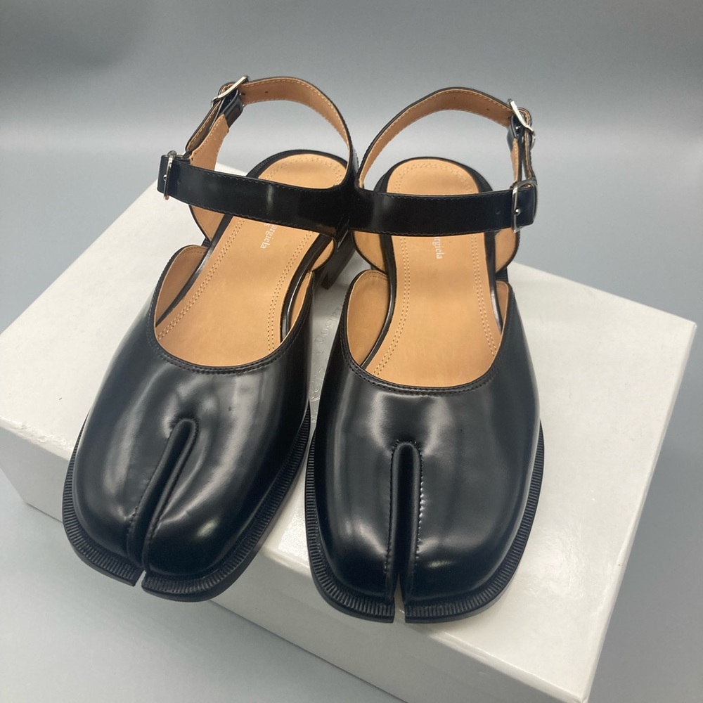 Maison margiela Black Leather Women's Shoes Size 38